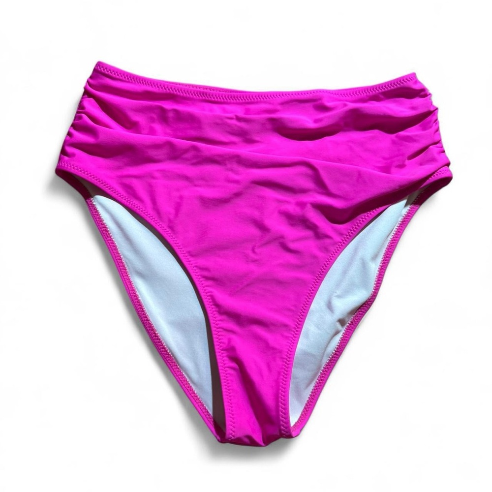 Vibrant Pink High-Waisted Bikini Bottom size M